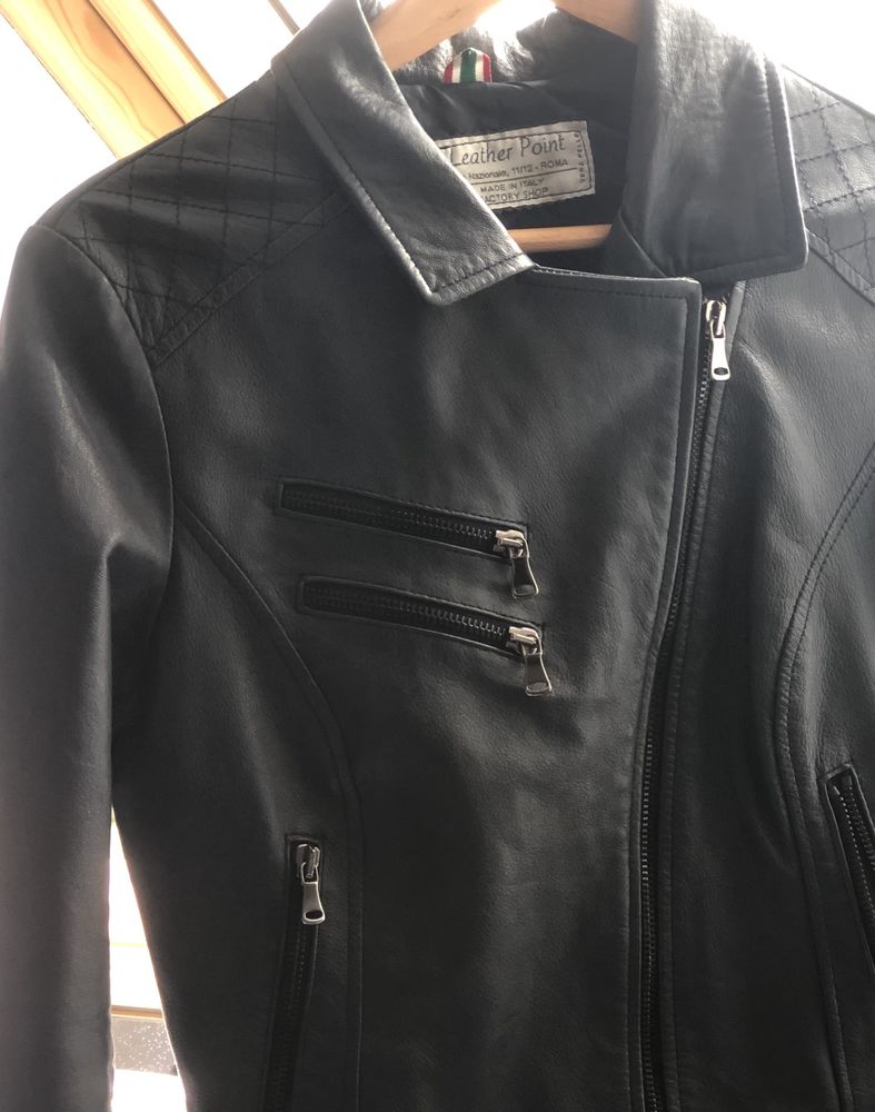 blouson en cuir italien  bleu gris �tat neuf 120 Morainvilliers (78)