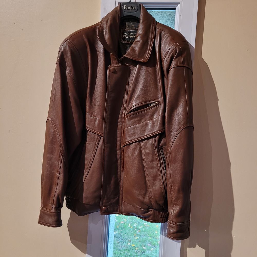 Blouson en cuir marron 40 Chartres (28)
