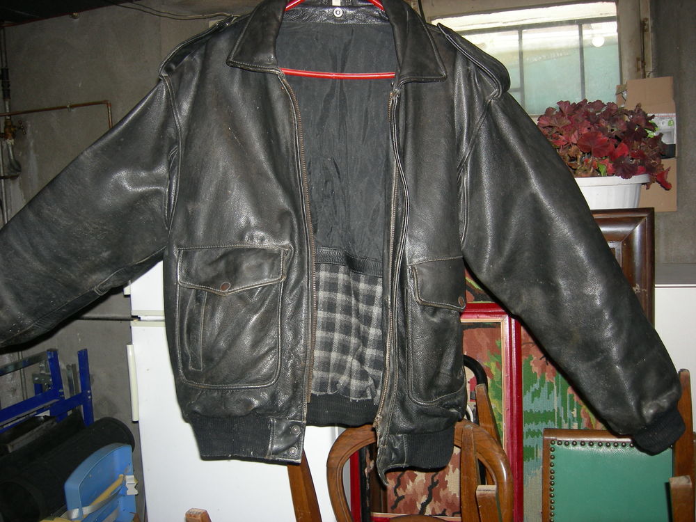 blouson cuir noir homme 45 Vittel (88)