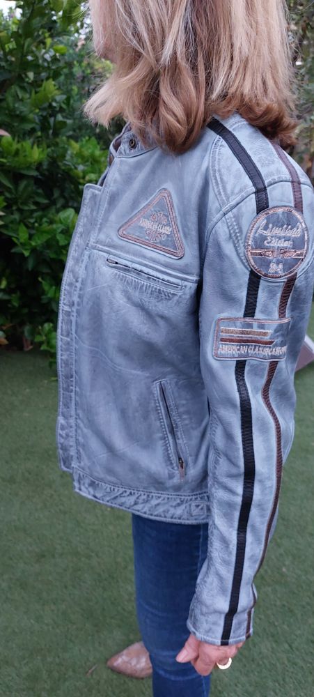 blouson moto cuir couleur jean 180 B�ziers (34)