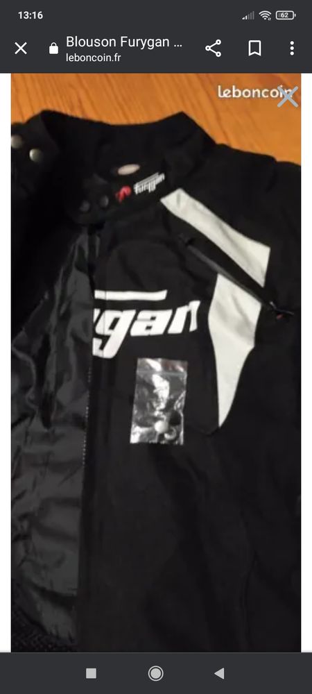 Blouson Moto FURYGAN Noir et Blanc 60 Avesnes-sur-Helpe (59)