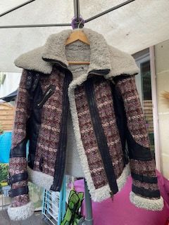 Blouson tissus marron et rose type  biker  20 Nogent-sur-Marne (94)