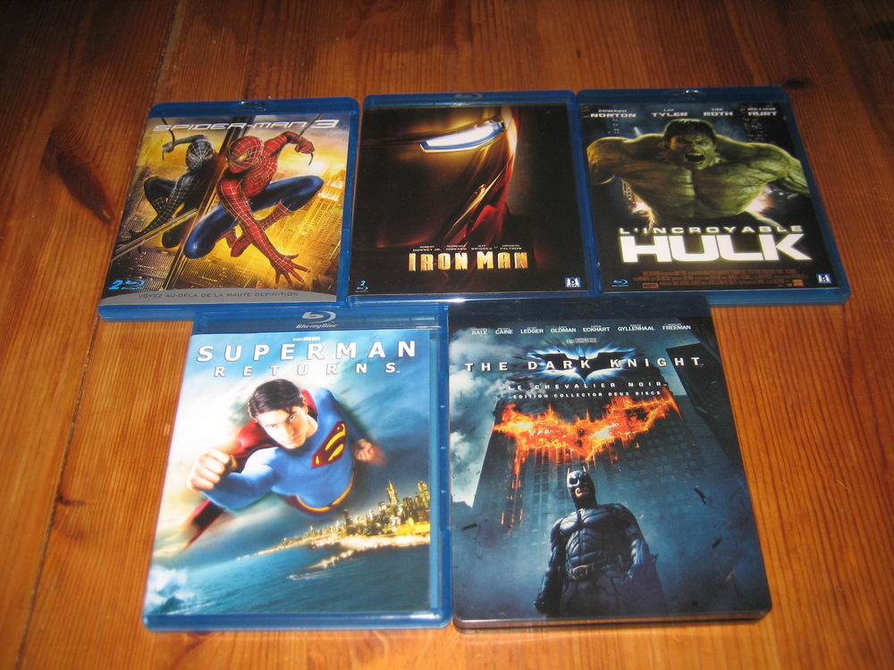 lot 5 blueray super-heros HULK IRON MAN SPIDERMAN 3 SUPERMAN RETURN BATMAN DARK KNIGHT 30 C�zy (89)