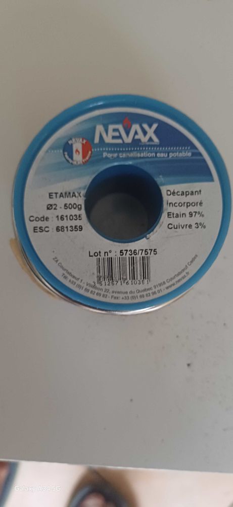 bobine de soudure �tain nevax 500 g  neuf 35 Chilly-Mazarin (91)
