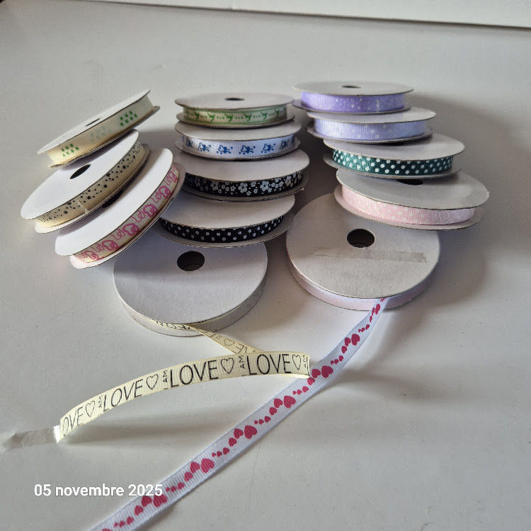Lot de 13 bobines de ruban neuf d�cor� avec des motifs diff� 10 Saumur (49)