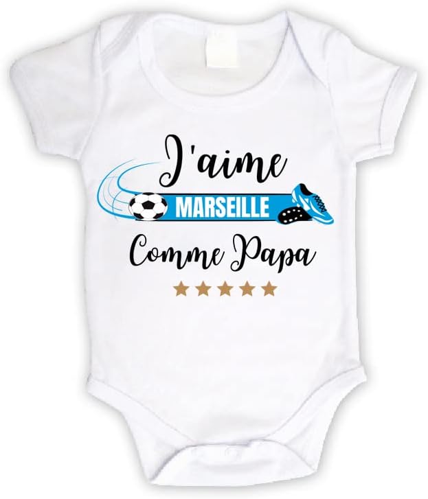 Body b�b� foot personnalis� j'aime marseille 4 Marseille 1 (13)