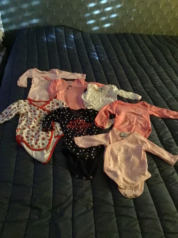 Lot de 7 bodys manches longues b�b� fille 
10 Royan (17)