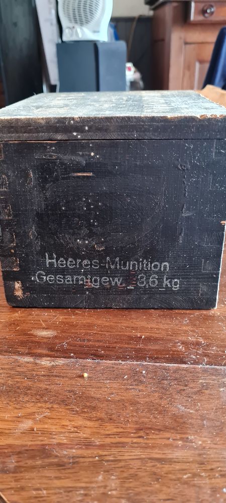 Bo�te allemande  de munitions 1943 en bois 90 Saint-Paul (65)