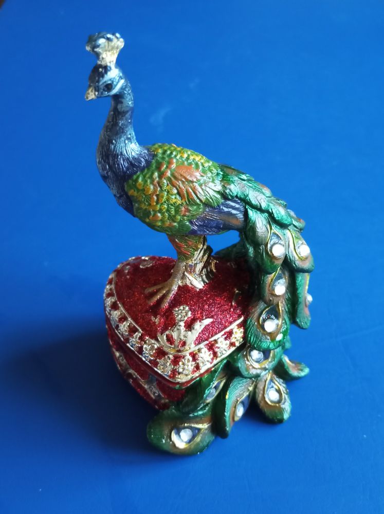 Bo�te � bijoux paon m�tal �maill� 12 Toul (54)