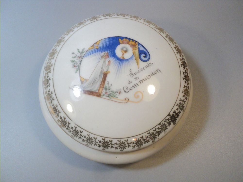 Boite Drageoir de Communion Porcelaine Communiant 12 Loches (37)
