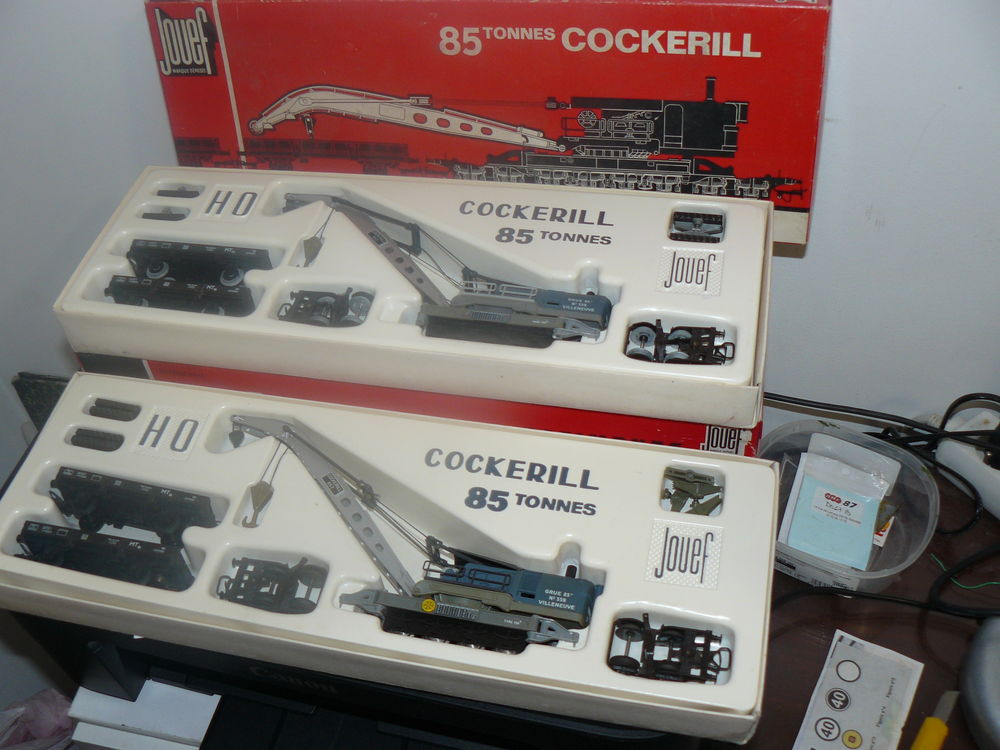 En boite d'origine deux grues 85 tonnes Jouef Ho COCKERILL 120 Carnoules (83)