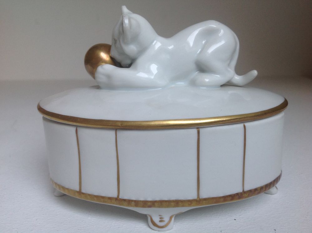 BOITE EN PORCELAINE LIONCEAU GEROLD & CO TETTAU Envoi Possib 55 Tr�gunc (29)