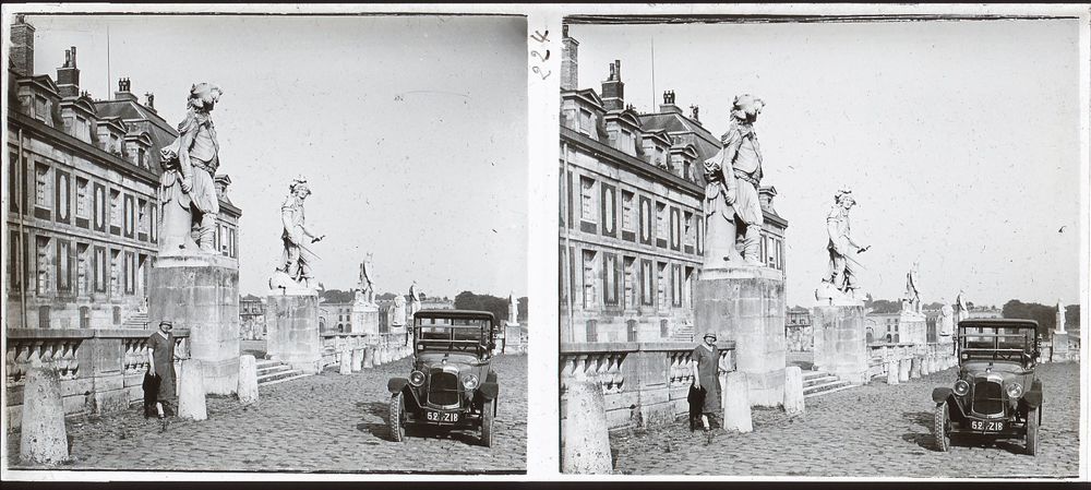 Boite de 14 Vues Photographies St�r�os Positifs Versailles. 35 Loches (37)