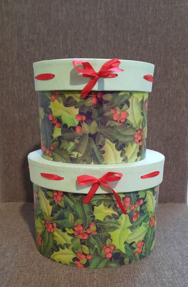 Lot 2 boites cadeaux d�cor houx - ou d�coration no�l 8 Domart-en-Ponthieu (80)