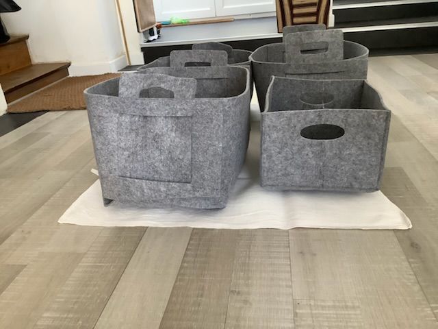 4 boites de rangement en feutre gris 30 Pl�rin (22)