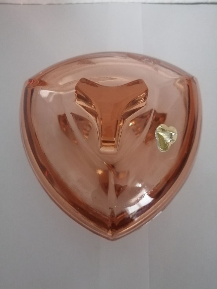 Bonbonni�re / bo�te en verre cristal rose - Vintage 38 Habsheim (68)