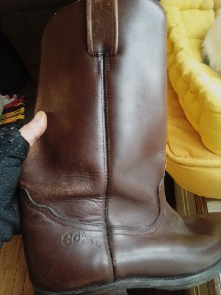 Bottes en cuir homme marron marque Topy , artisan, fran�ais 60 Saint-Gervais-d'Auvergne (63)