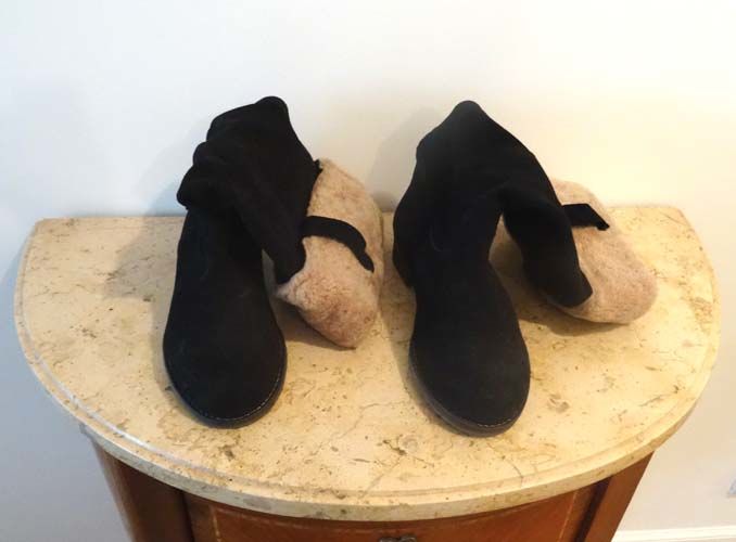 Bottes femme cuir, VIVALDI, noire, p 37, talons plats, TBE 42 Paris 4 (75)