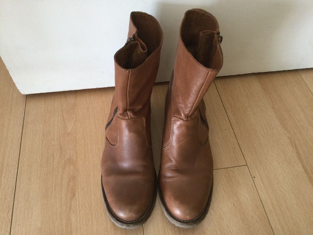 Bottines beige claire en cuir 20 P�rigueux (24)