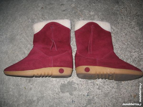 Bottines fourr�es en daim bordeaux -P 37 9 Antony (92)