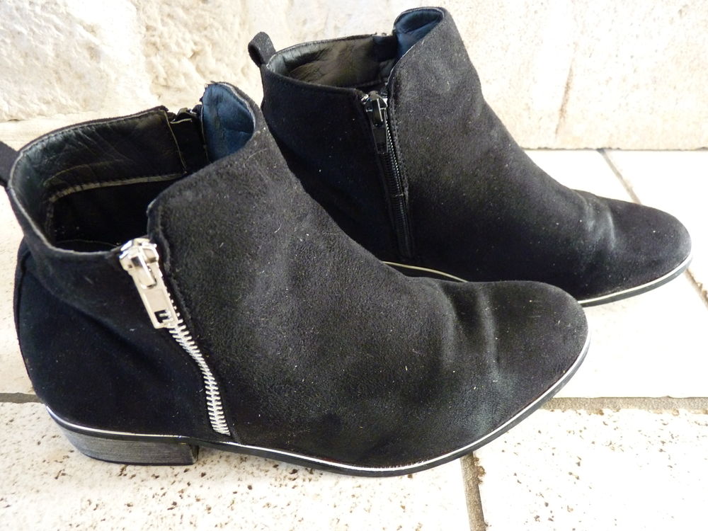 bottines gémo noir chaussure femme 38 talon TBE 5 Brienne-le-Château (10)