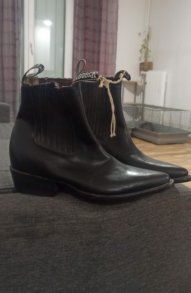 Bottines unisexe authentique mexicaine en cuir noir 90 Aix-en-Provence (13)