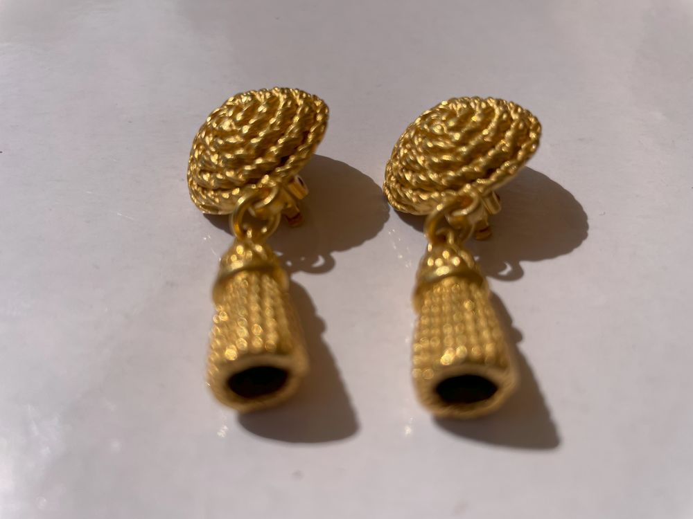 BO Boucle d'oreille clip passementerie + pendant dor� Sonia 95 Vigneux-sur-Seine (91)