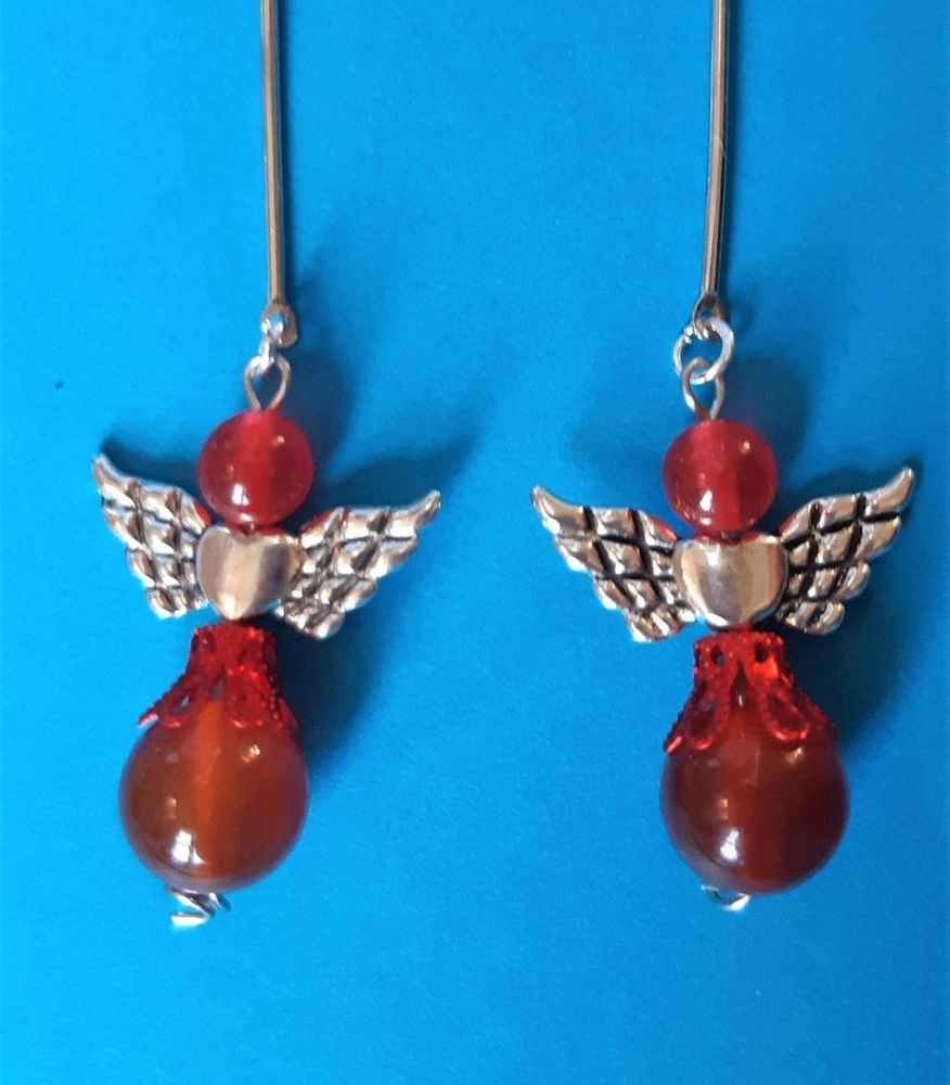 boucles d'oreilles  Ange, pierres Agate rouge 6 La Seyne-sur-Mer (83)