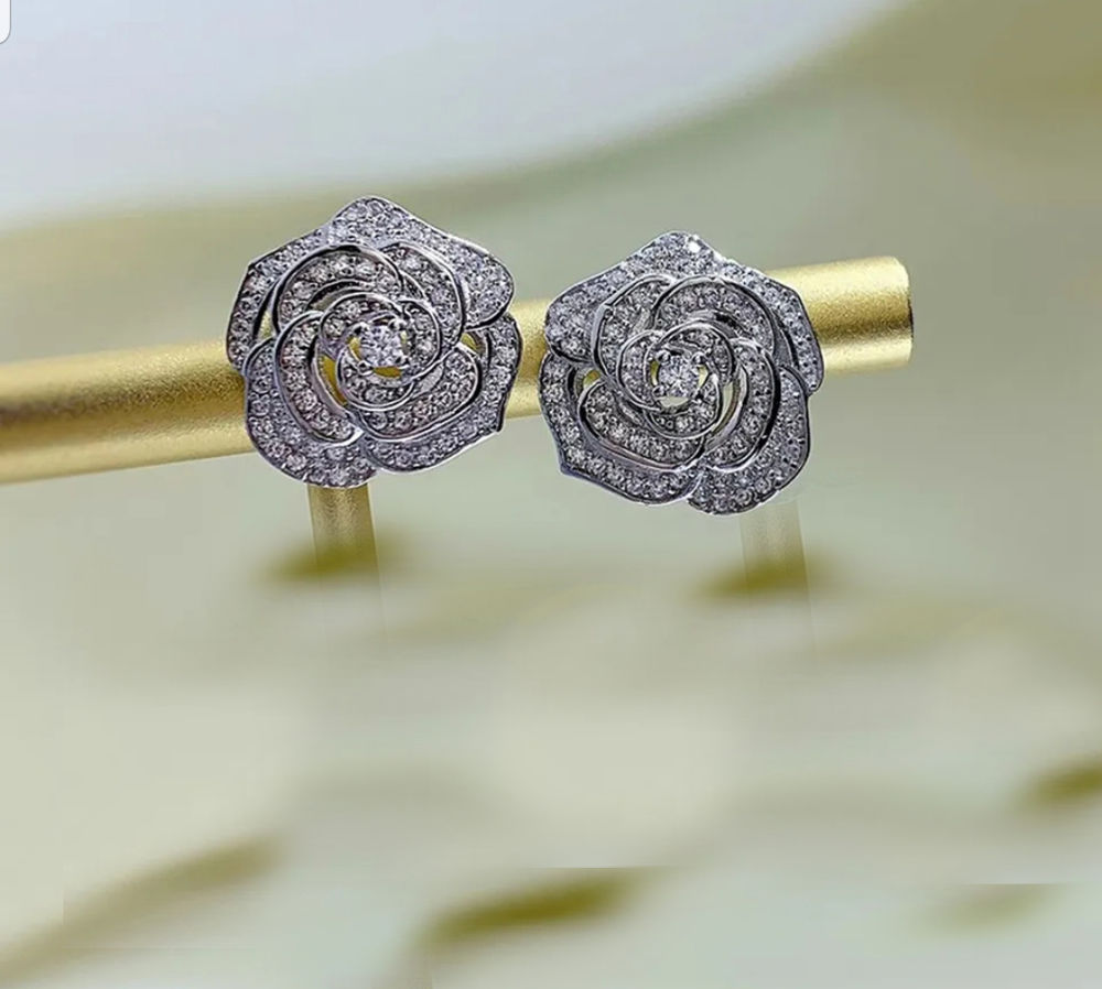 Boucles d'oreilles en argent 925 en diamant 130 Marseille 8 (13)