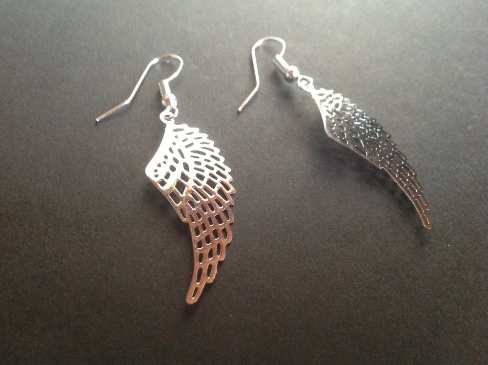 BOUCLES OREILLES ARGENT� AILES 3,5cm Envoi Possible 2 Tr�gunc (29)