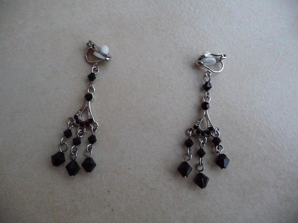 Boucles oreilles Pendants perles noires 5 Celles-sur-Belle (79)