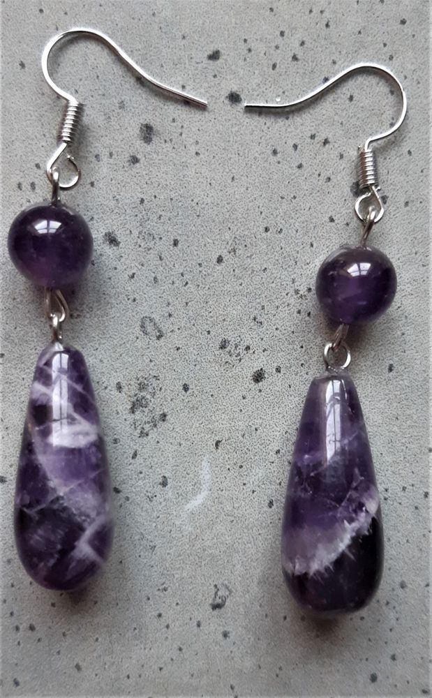Boucles d'oreilles pierres Am�thyste 6 La Seyne-sur-Mer (83)