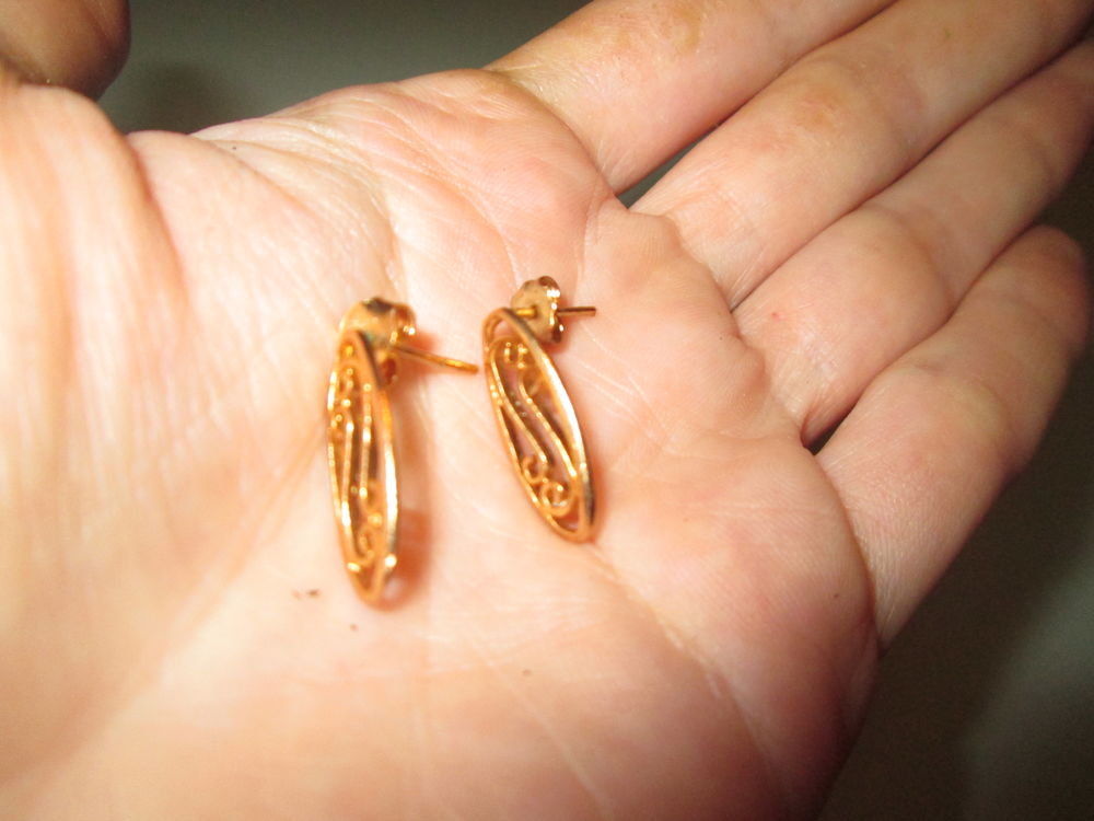 Boucles d'oreilles plaqu� or 20 La Grand-Combe (30)