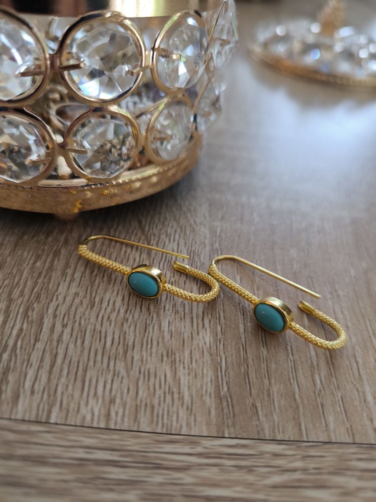 Boucles d'oreilles vermeil et turquoises v�ritable envoi off 38 Sillingy (74)