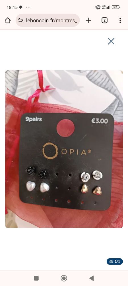 Boucles d'oreilles 2 Chelles (77)