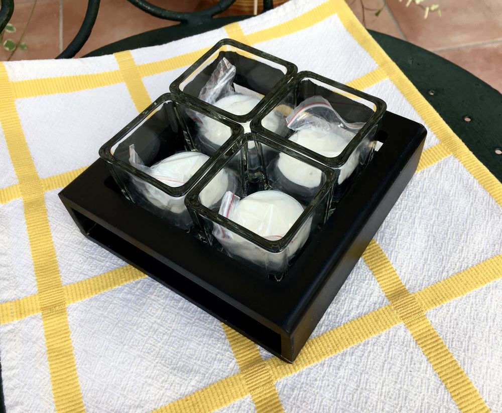 Bougeoir 4 bougies Neuf, bois et verre �pais, 14x14 cm 5 Merville (31)