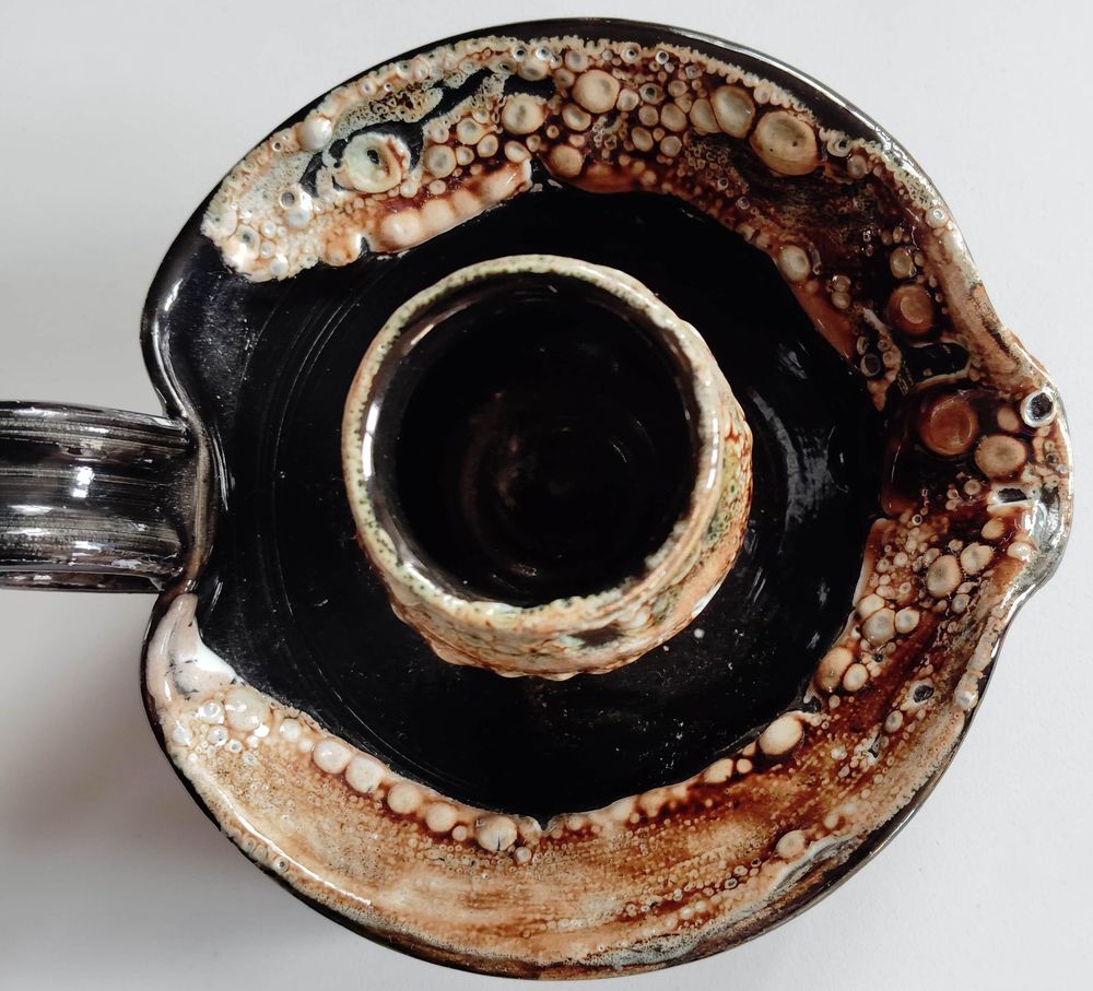 bougeoir � bec en  c�ramique de  La Vanoise  d�cor� main 3 Pontoise (95)