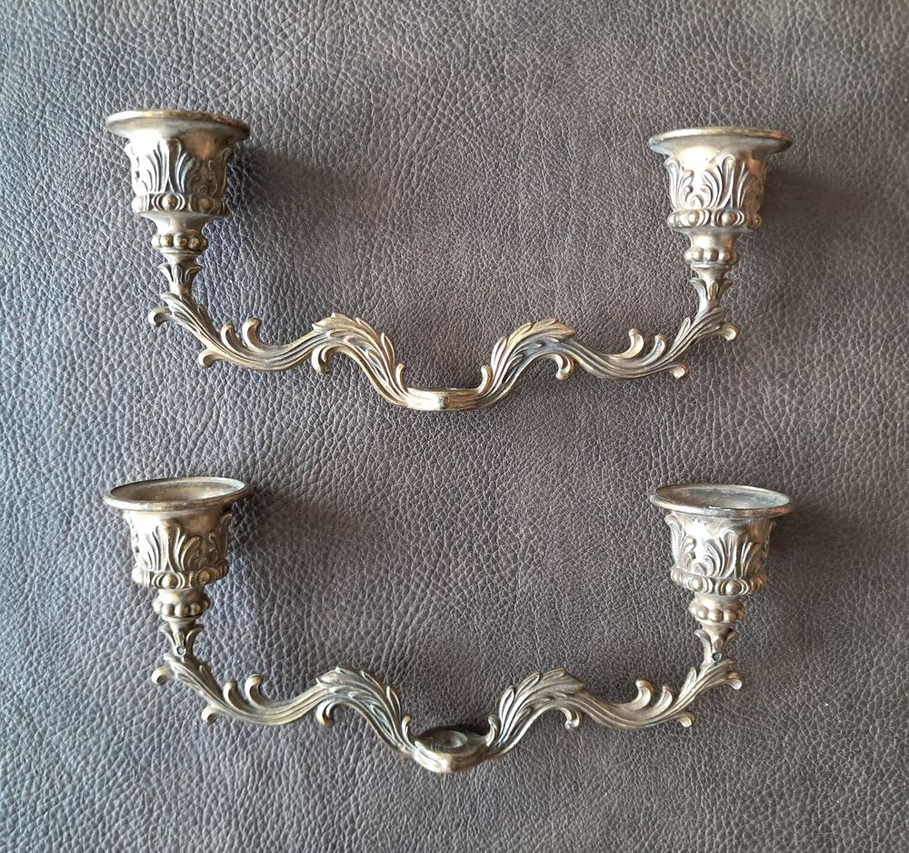 lot de 2 bougeoir chandelier cand�labre en laiton 15 Carnon Plage (34)