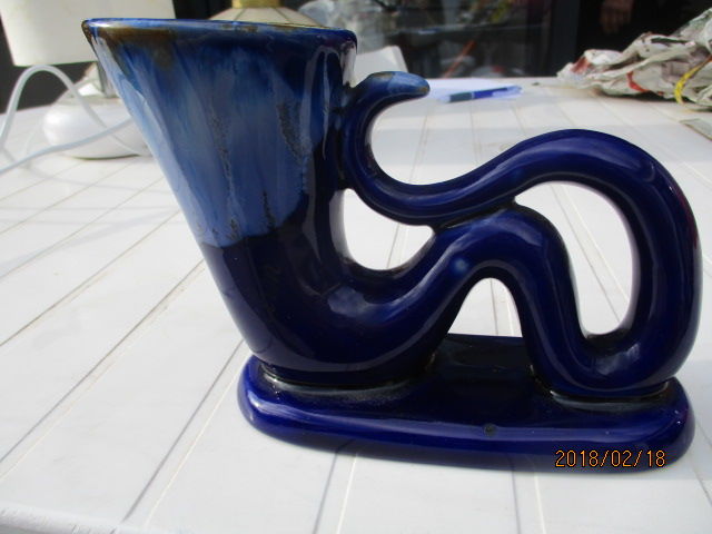 Bougeoir en faience bleu 7 Castres (81)