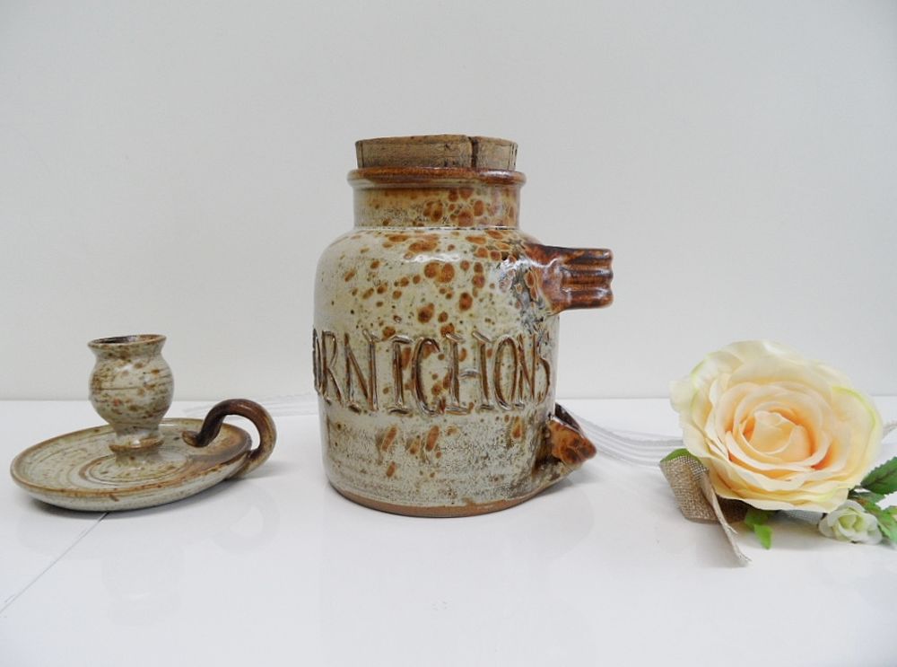 POT + BOUGEOIR EN GRES SIGNES  JP CONCORDE  J.POUCHAIN ?? tb 69 Marseille 11 (13)