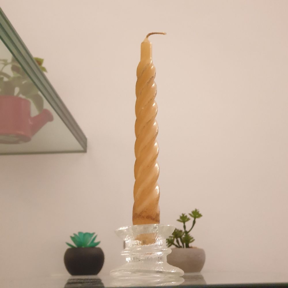 Bougeoir en verre moul� transparent translucide Vintage 7 Antony (92)