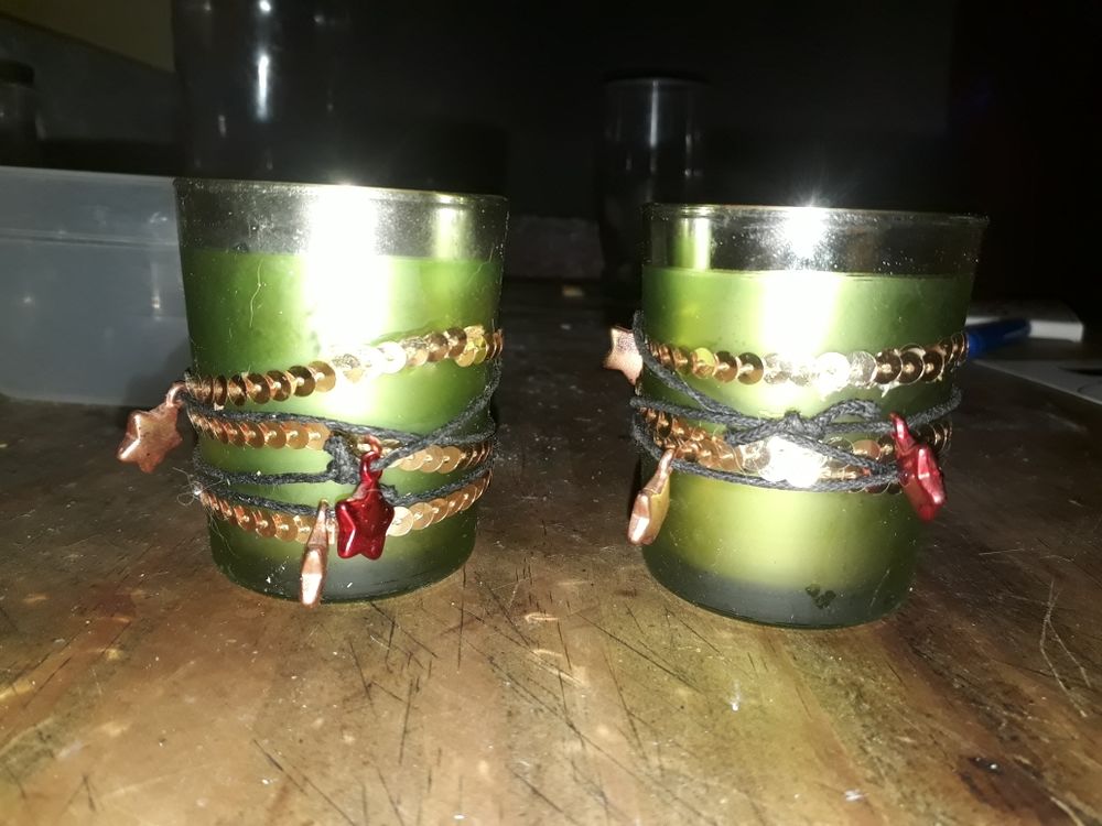 2 bougeoir vert quaki avec d�coration 5 Meaux (77)