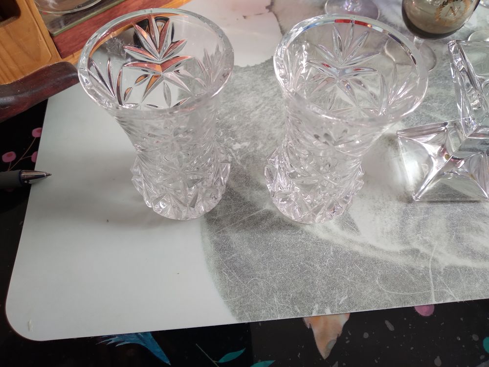 2 bougeoirs en cristal 10� 10 Athis-Mons (91)