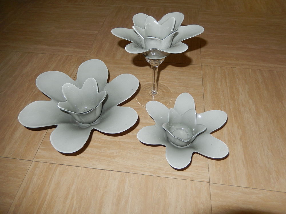 3 Bougeoirs fleurs 30 Saint-Andr�-lez-Lille (59)