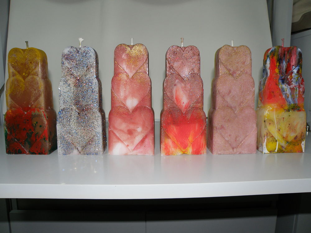 BOUGIES DECORATIVES COEURS 400gr 18cm 12 Marsas (33)