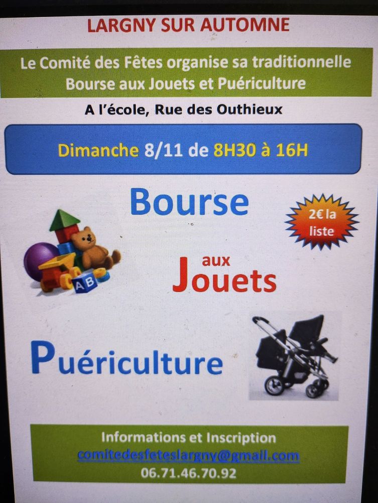 Bourse aux Jouets & Pu&eacute;riculture 2026_ LARGNY SUR AUTOMNE 0 Largny-sur-Automne (02)