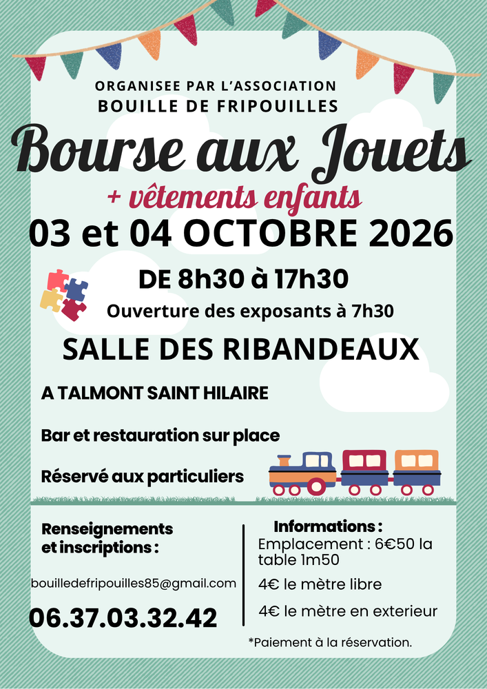 Bourse aux jouets et aux v&ecirc;tements 0 Talmont-Saint-Hilaire (85)