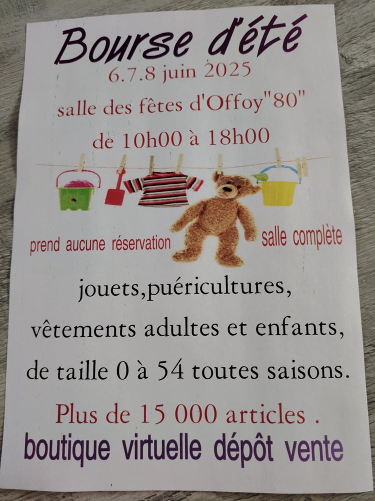 bourse vêtements enfants adultes jouets puéricultures 0 Offoy (80)