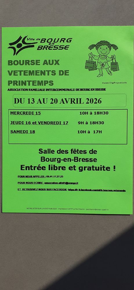 bourse aux v&ecirc;tements .... 0 P�ronnas (01)