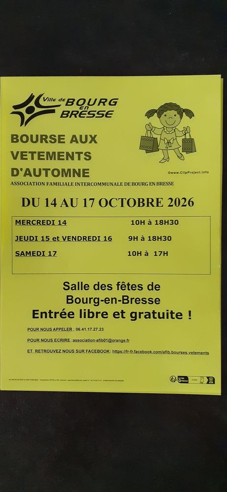 bourse aux v&ecirc;tements,... 0 Bourg-en-Bresse (01)